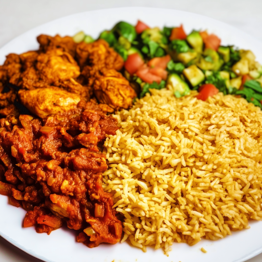 Indiase rijst met kip tandoori