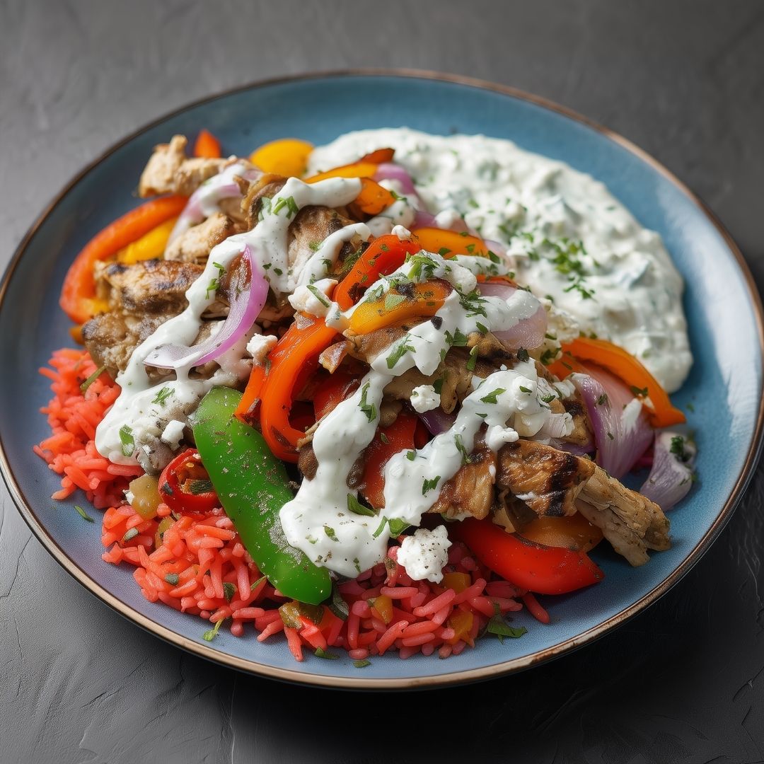 Griekse Gyros met groente, kip en tzatziki!