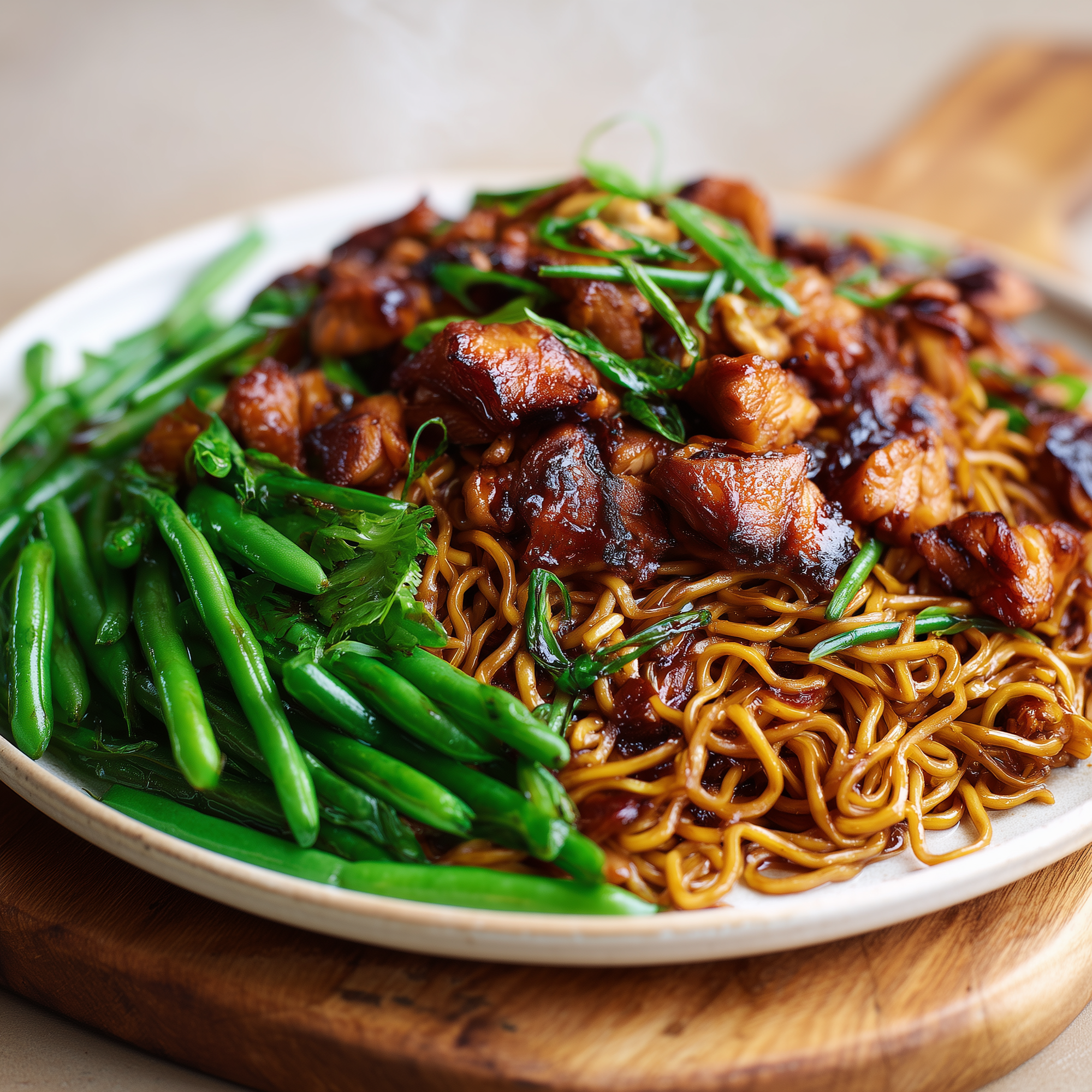 Javaanse bami met kipketjap en kousenband