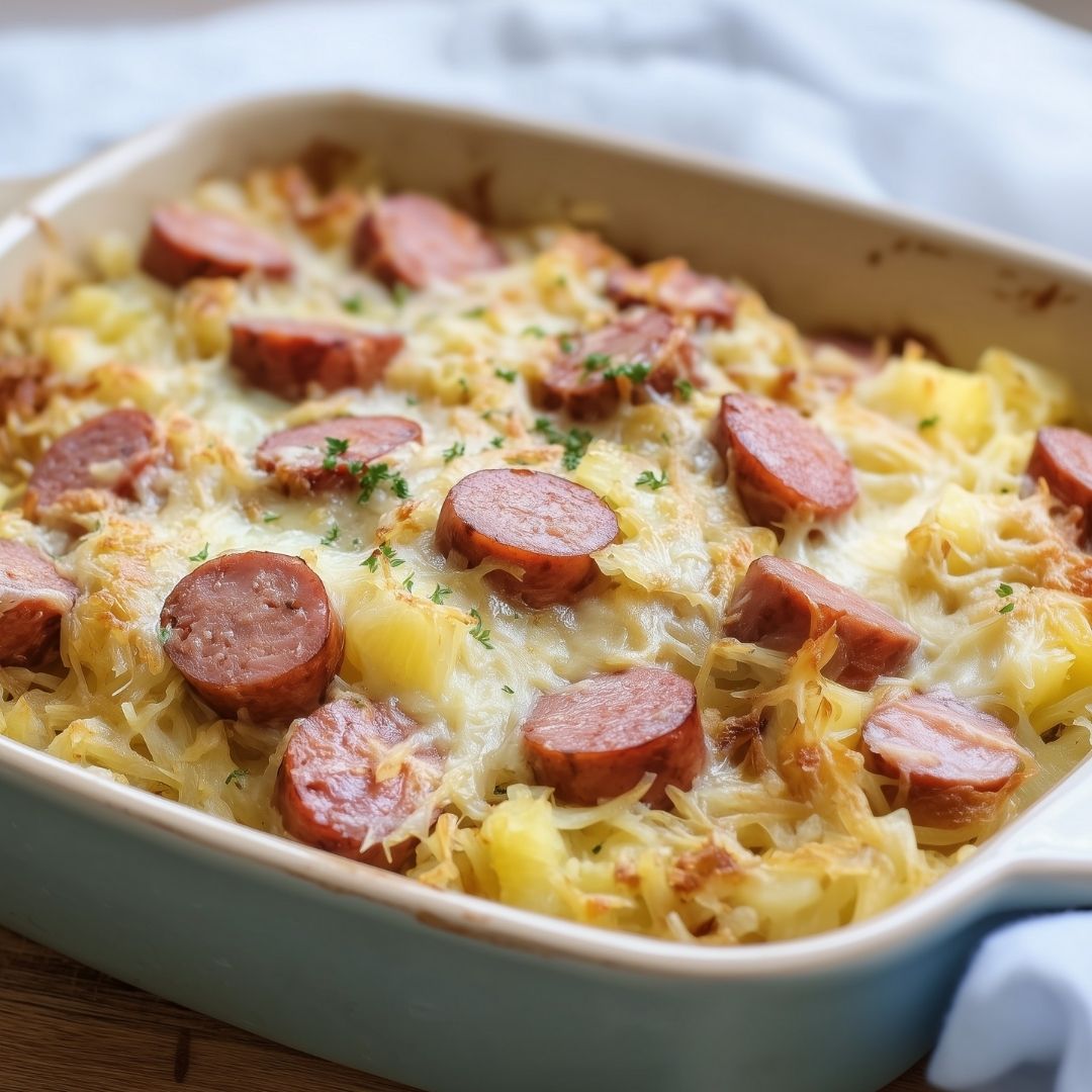 Zuurkool ovenschotel met ananas