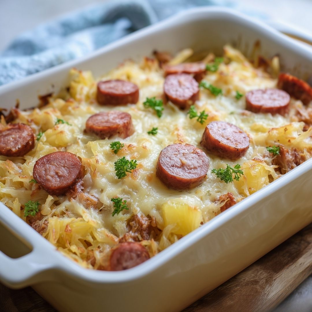 Zuurkool ovenschotel met ananas (koolhydraatarm)