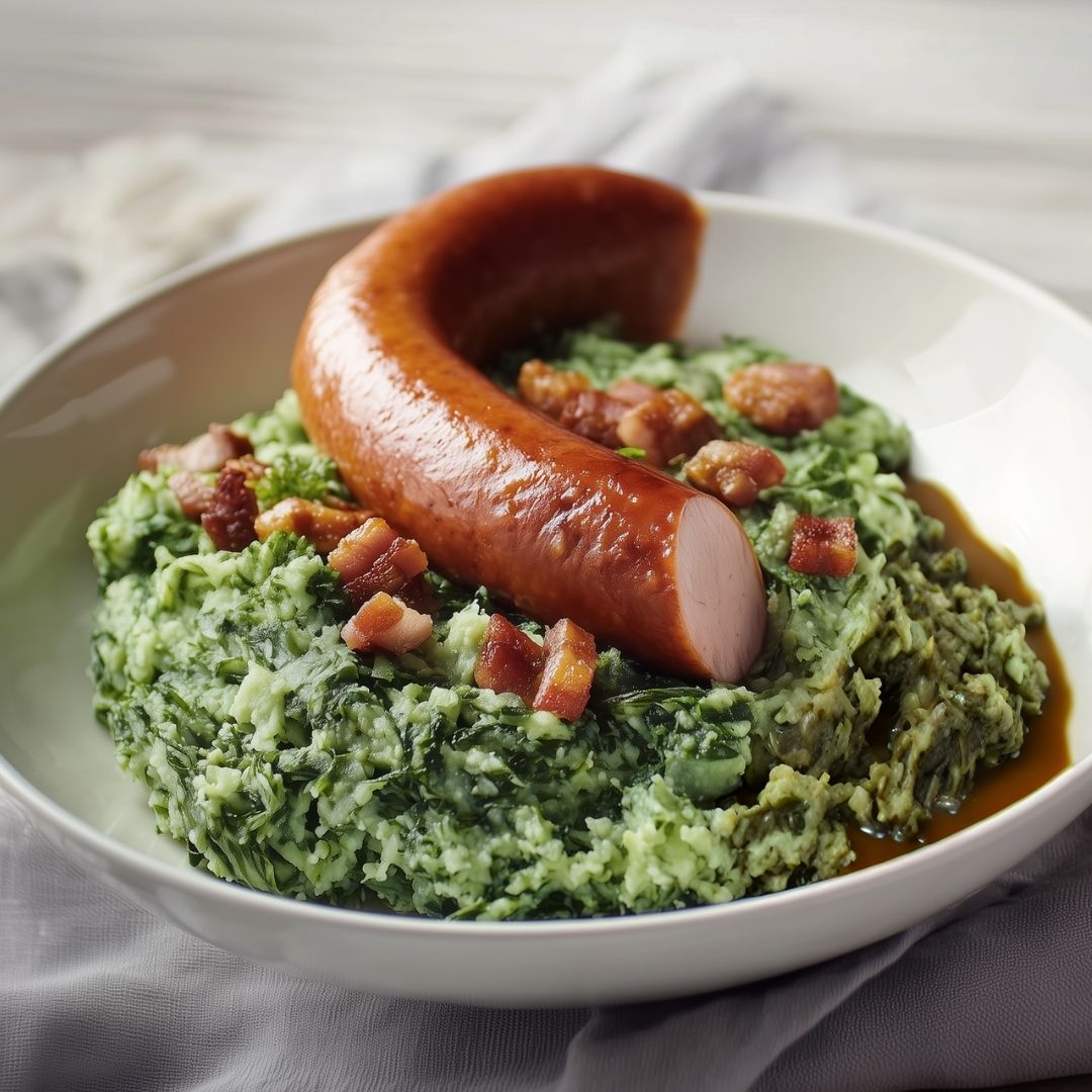 Boerenkoolstamppot van knolselderijpastinaak puree (Koolhydraatarm)
