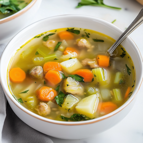Boerengroentesoep met balletjes!