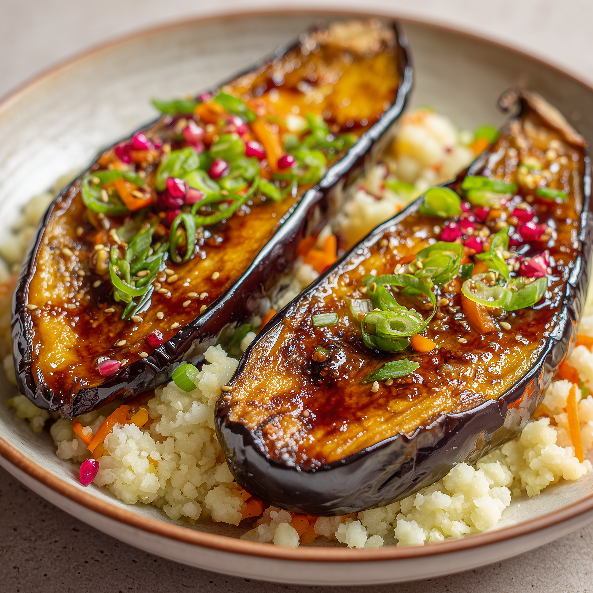 Aubergine in misosaus (koolhydraatrm)