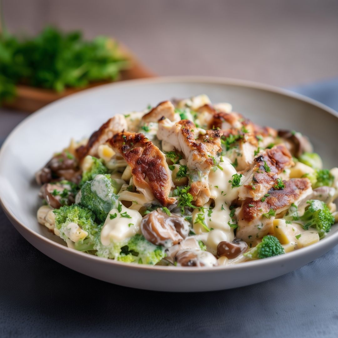 Roomkaas wortelpasta met kip (koolhydraatarm)