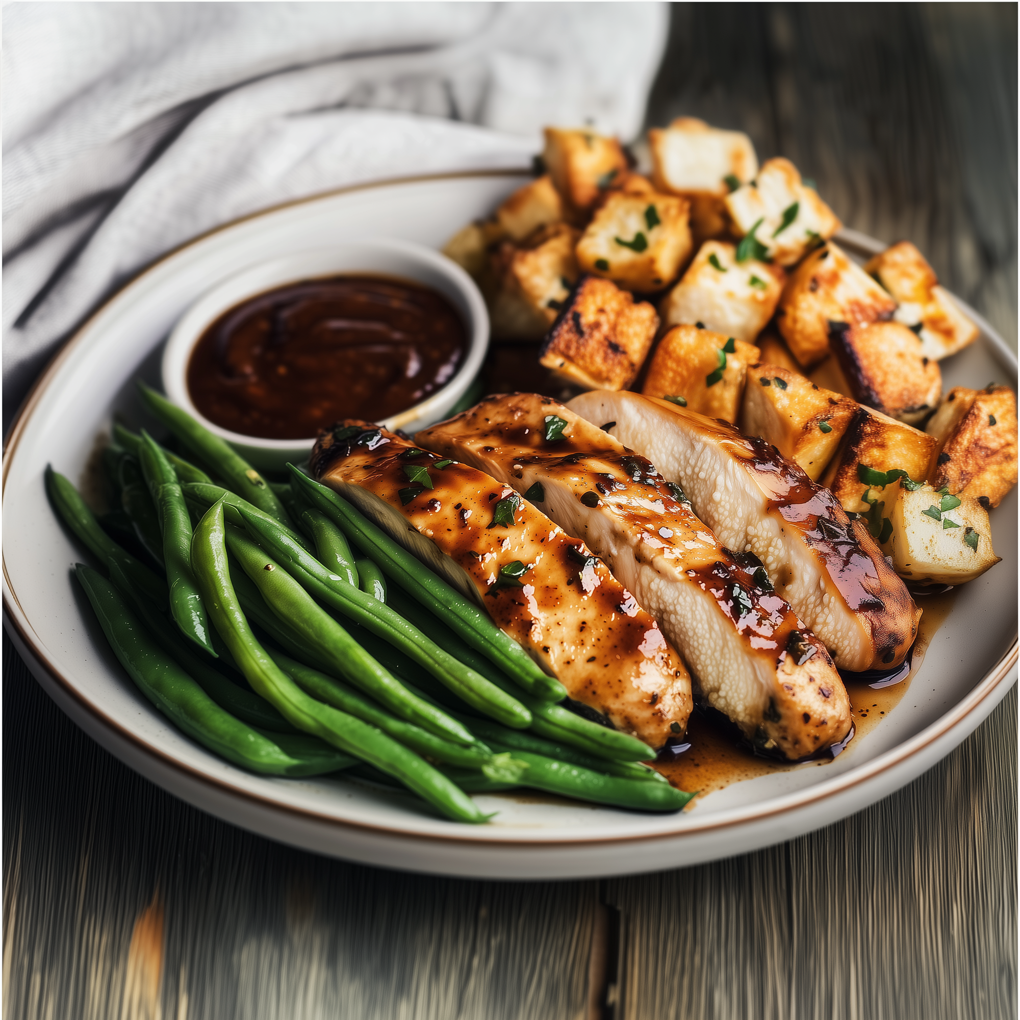 Balsamico kip met sperziebonen (koolhydraatarm)