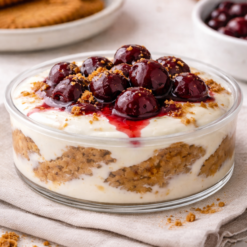 Japanse cheesecake met speculoos en kersen