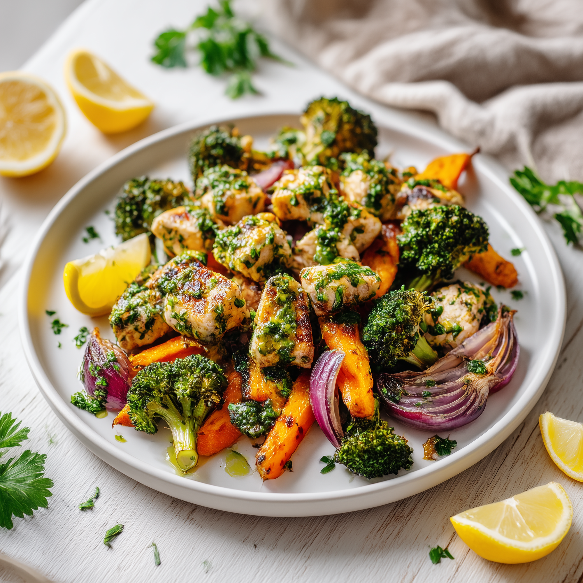 Gegrilde kip met groenten