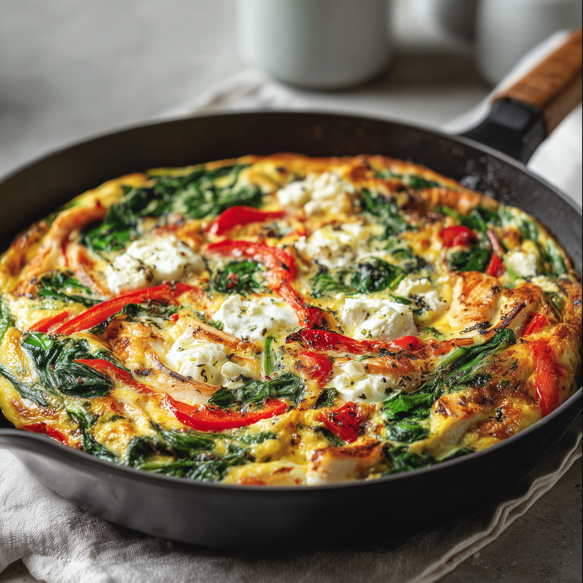 Frittata met spinazie, courgette & kip! (koolhydraatarm)