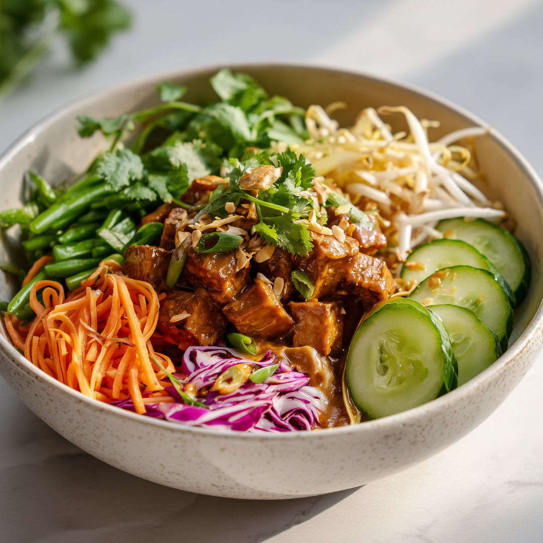 Gado Gado met tempeh & pindasaus (koolhydraatarm & vega)