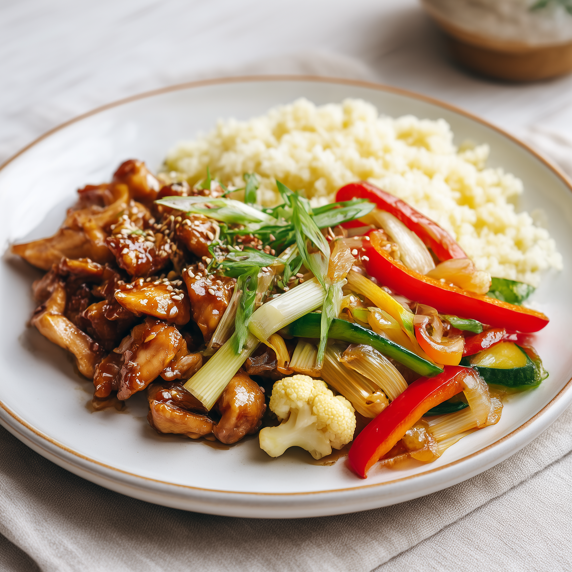 Sticky chicken met gewokte groente (koolhydraatarm)