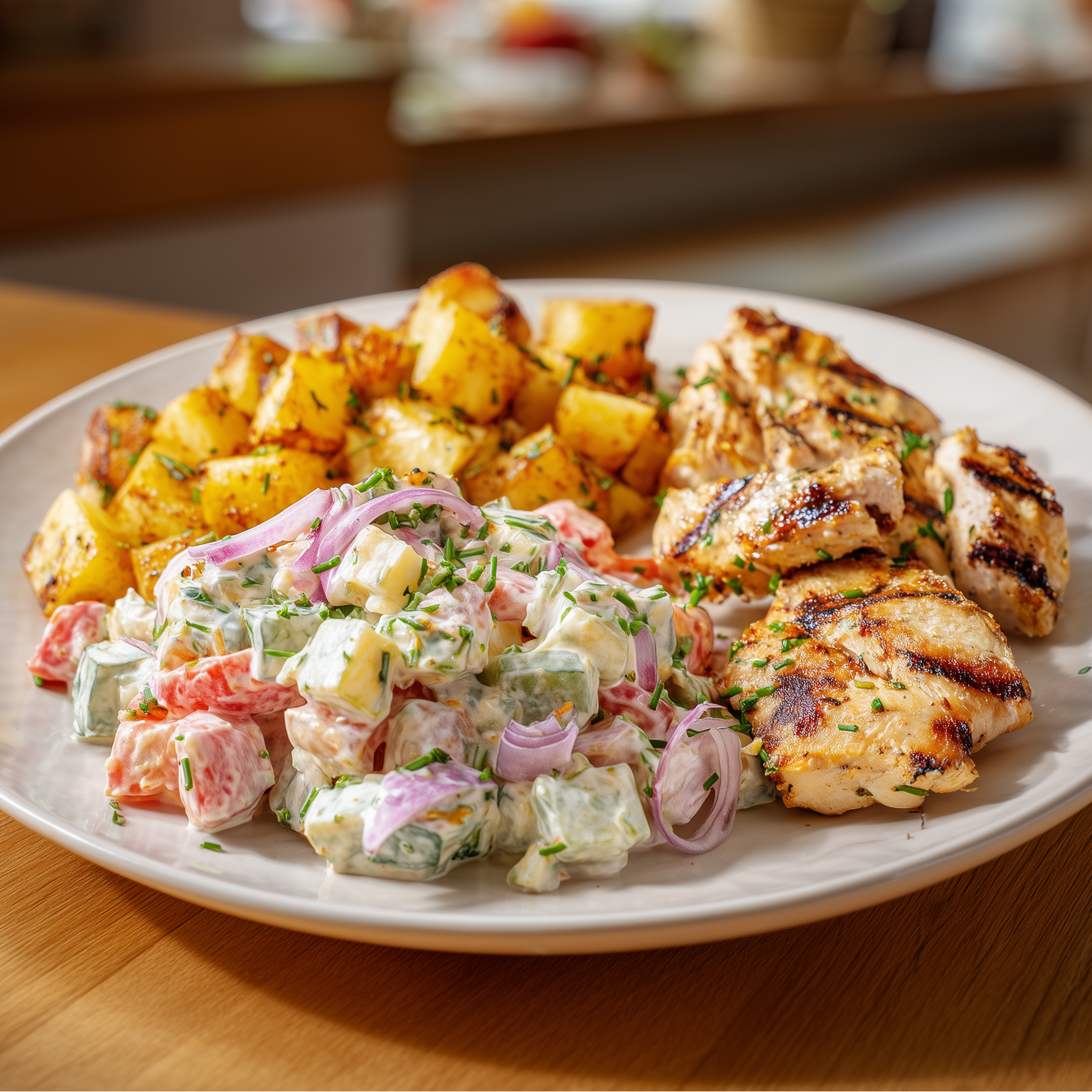 Kiphaasjes met frisse salade