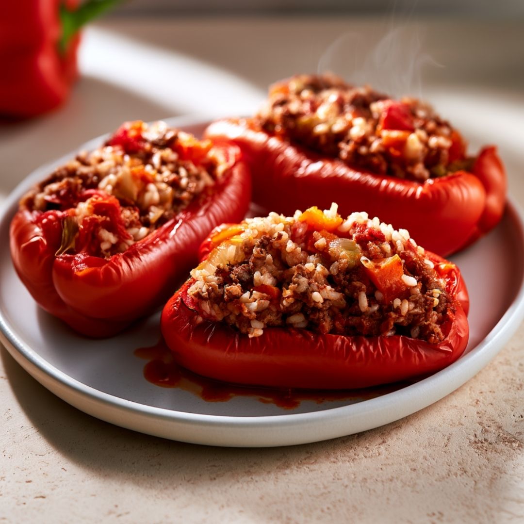 Gevulde paprika bolognese