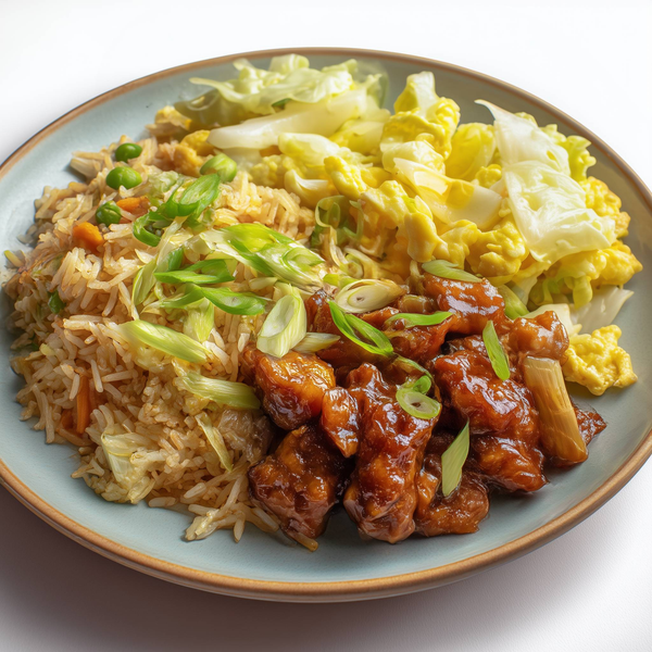 Groente nasi met kip ketjap