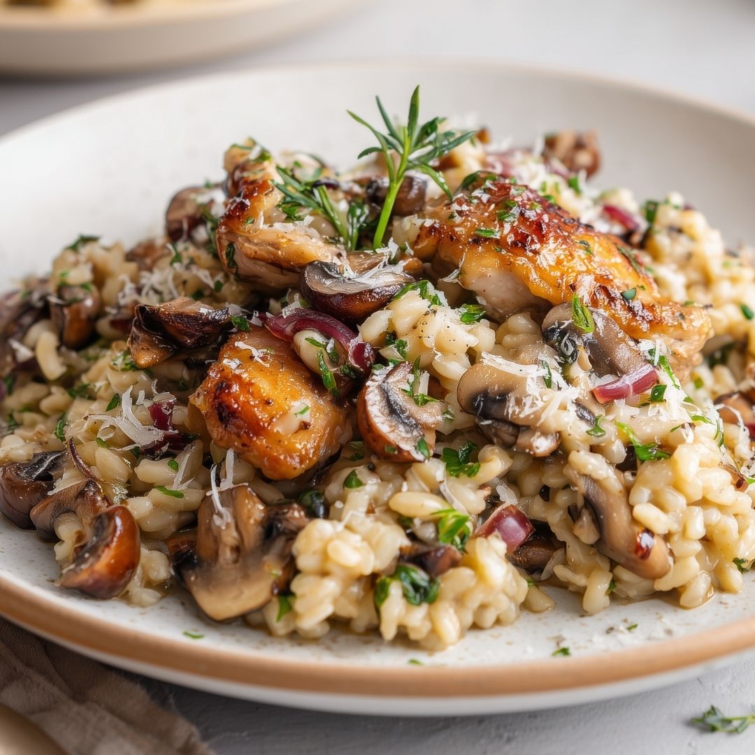 Paddenstoelen Risotto met kip!