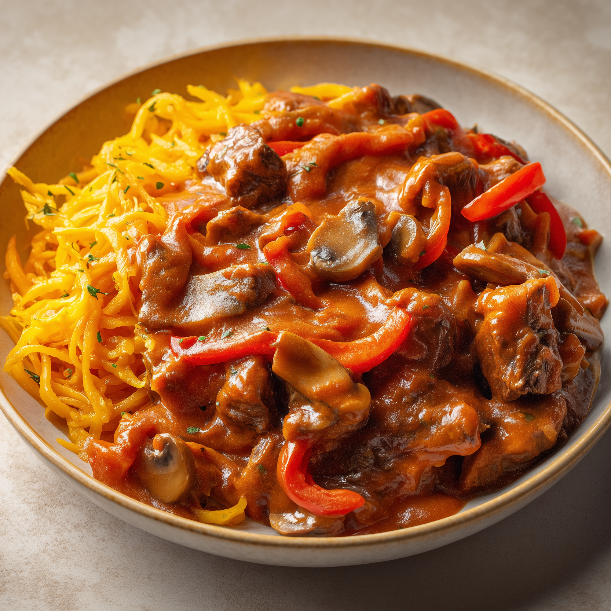 Pasta stroganoff (koolhydraatarm)