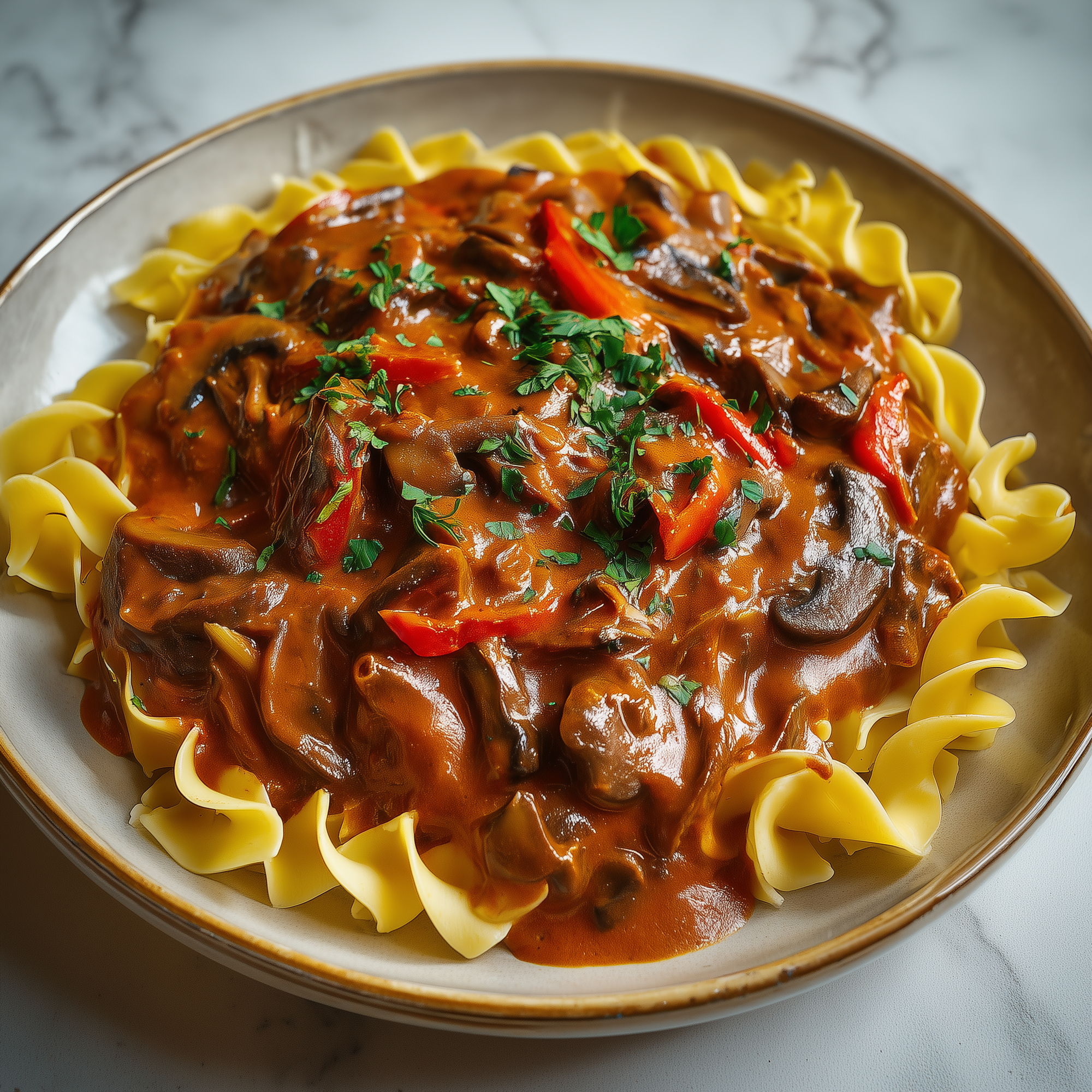 Pasta stroganoff (vega)