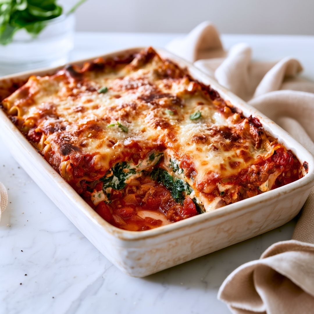 Lasagne met spinazie en ricotta (vega)