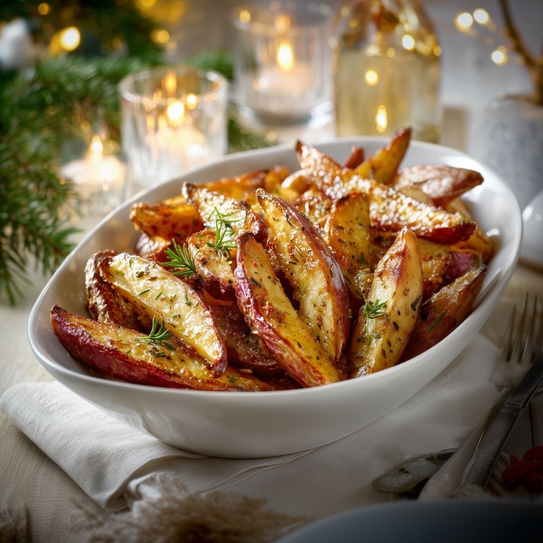 Geroosterde roseval aardappels