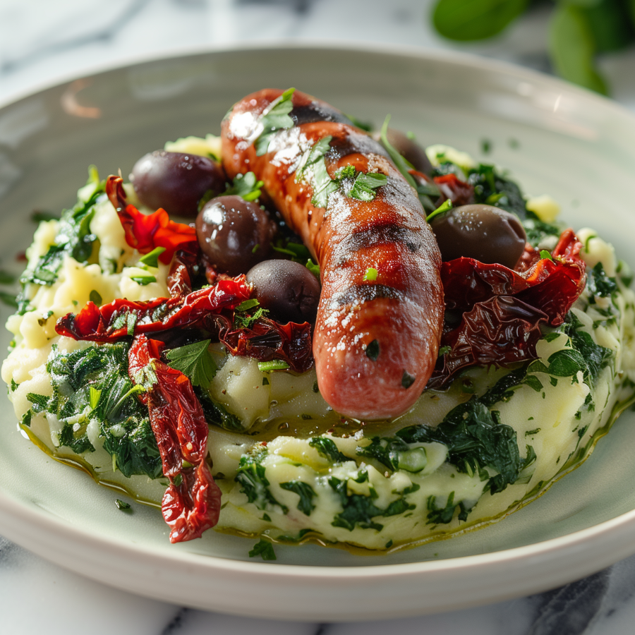 Nieuw: Spinazie stamppot met een chorizoworst