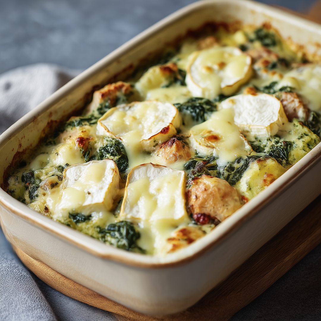 Spinazie stamppot ovenschotel met brie