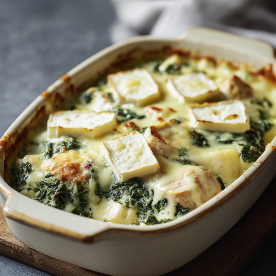 Spinazie stamppot ovenschotel met brie (koolhydraatarm)