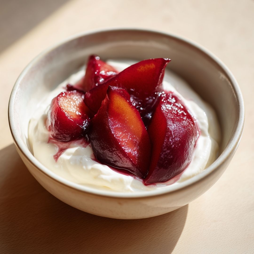 Vanillekwark met stoofpeer