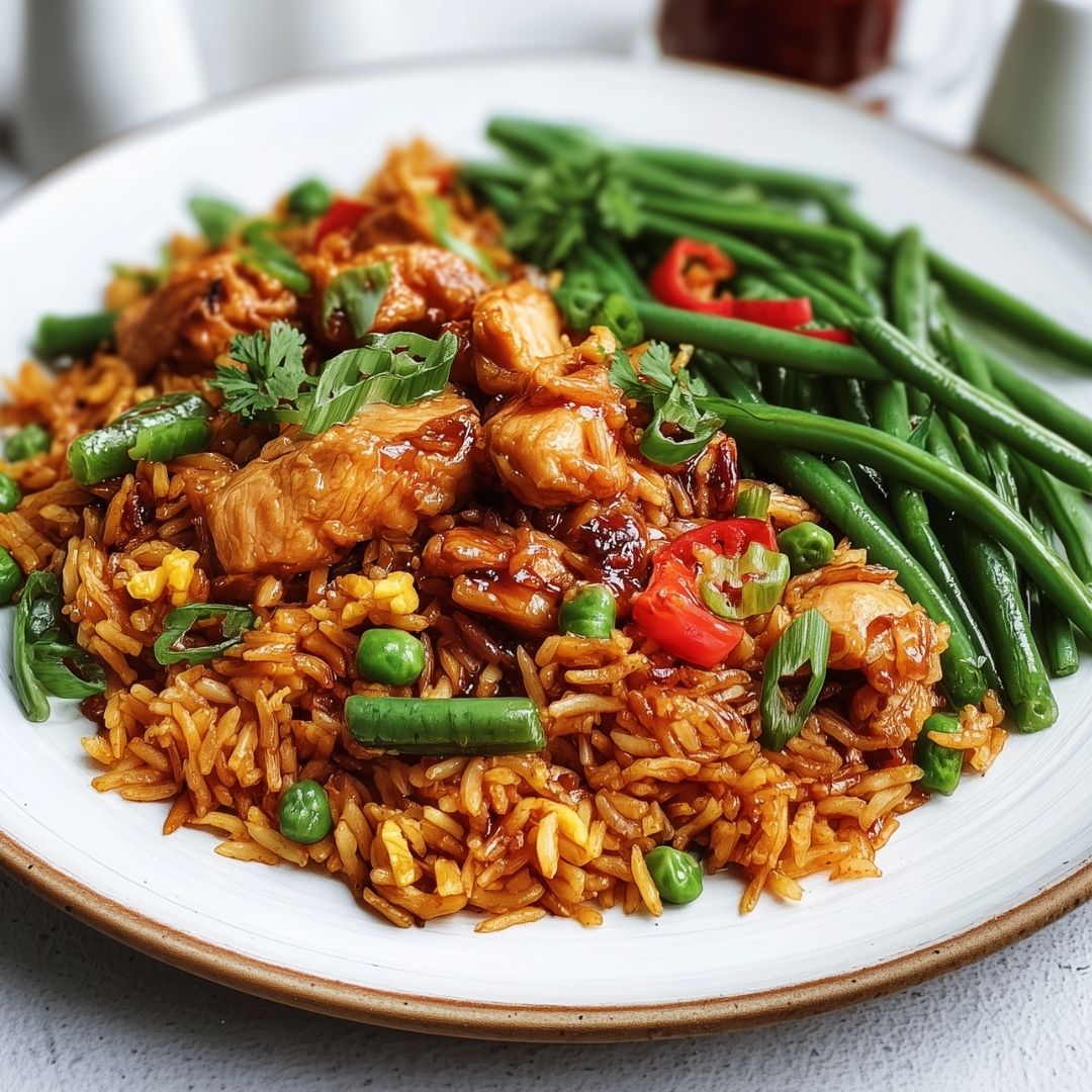 Surinaamse nasi met kip in ketjapsaus
