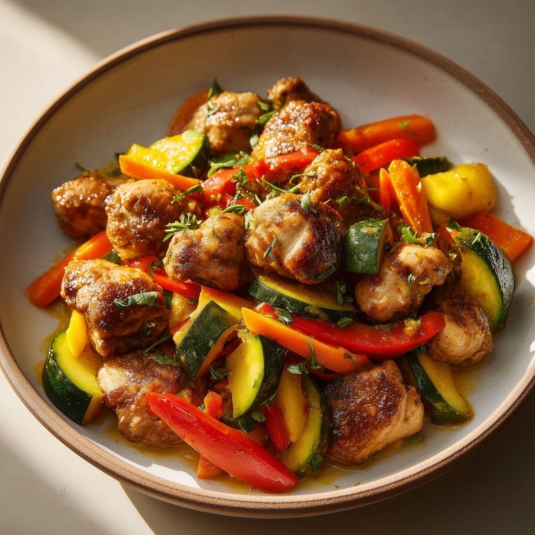 Kipstoof met aardappel, wortel en courgette!