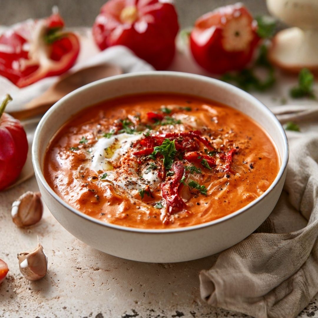 Tomaat-paprika soep