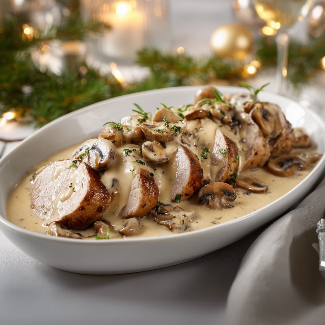 Varkenshaas in champignonsaus