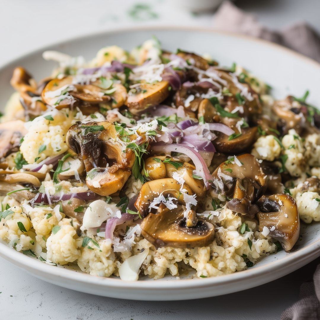 Paddenstoelen BloemkoolRisotto! (Koolhydraatarm & vega)