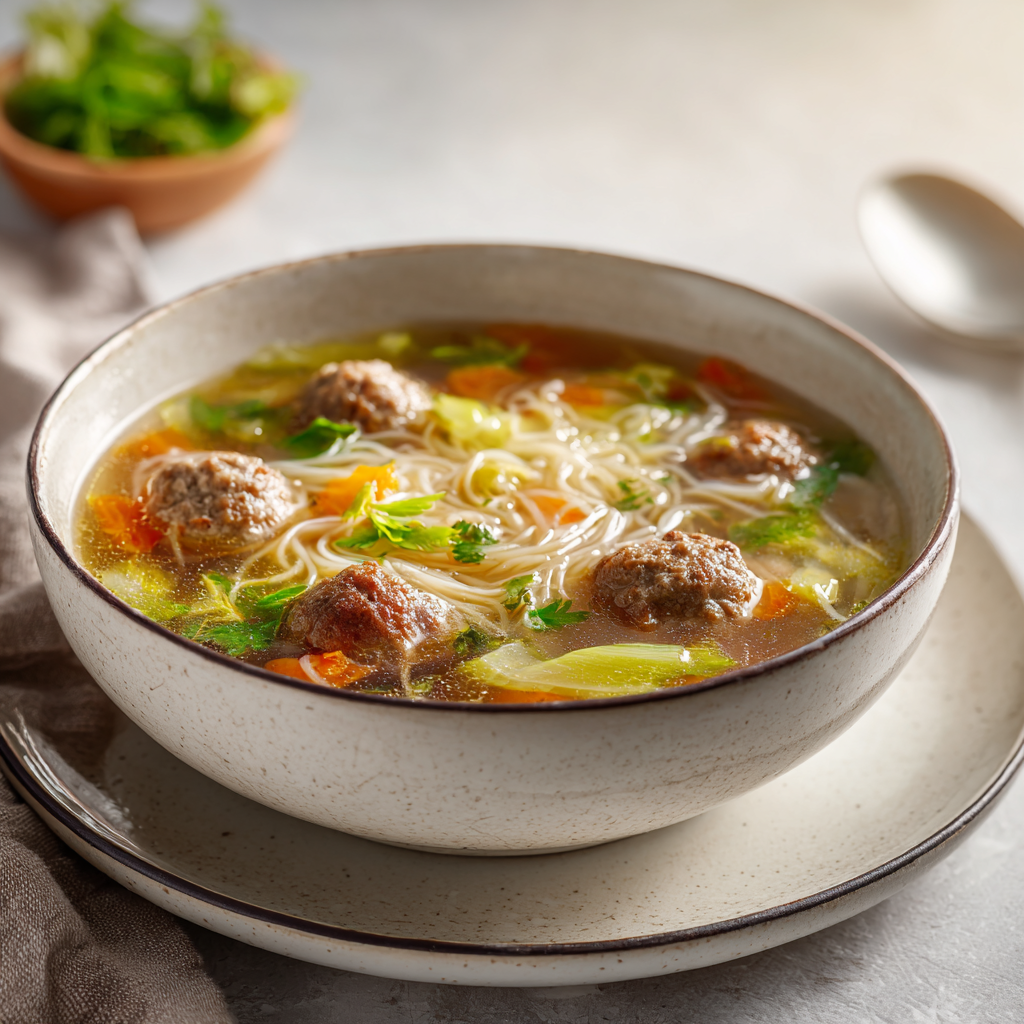 Vermicelli-groente soep