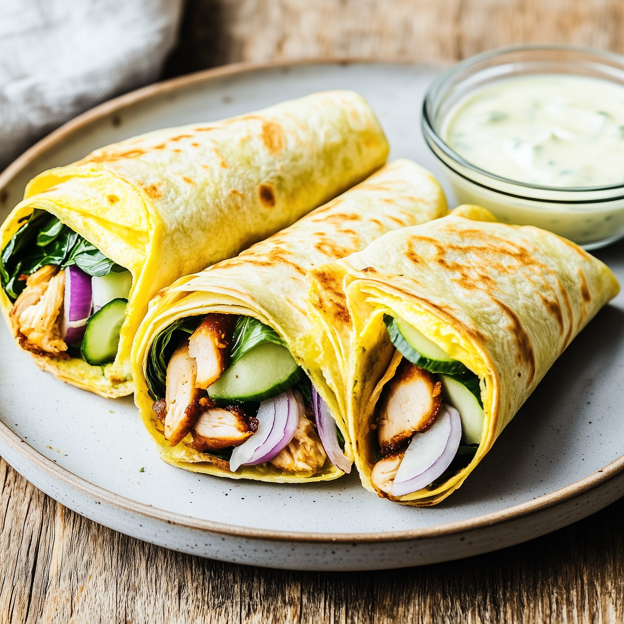 Omeletwrap met krokante kip en paksoi (koolhydraatarm)