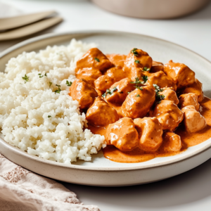 Butter Chicken met bloemkoolrijst (koolhydraat arm)