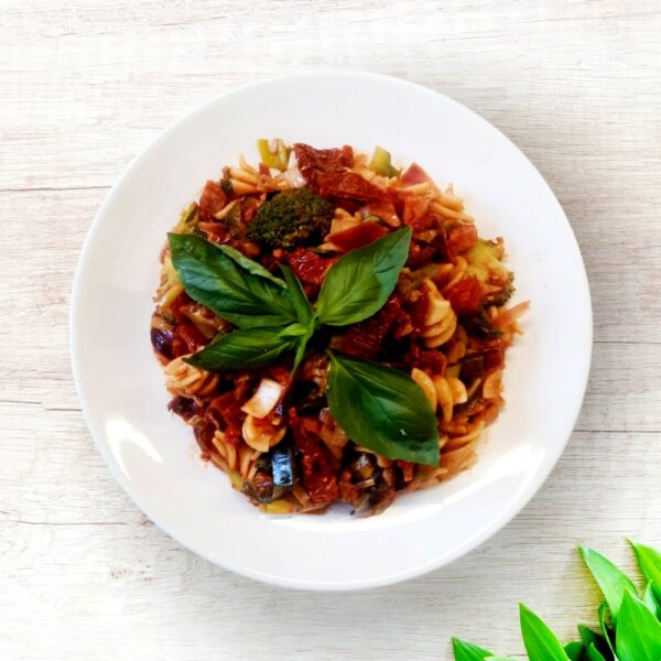 Fusilli met ham & zongedroogde tomaat