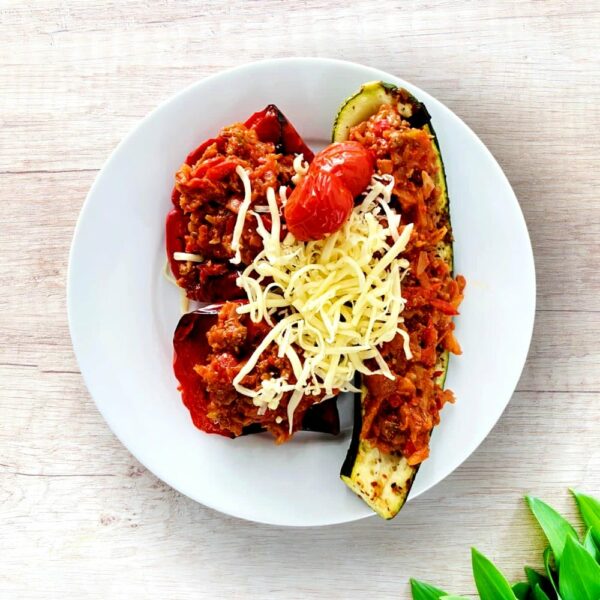 Een heerlijk gevulde courgette & paprika(Vega & Koolhydraatarm)