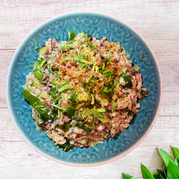 Risotto met prei en spekjes