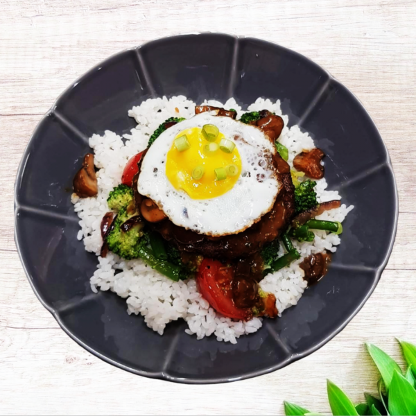 Hawaïaanse hamburger loco moco!