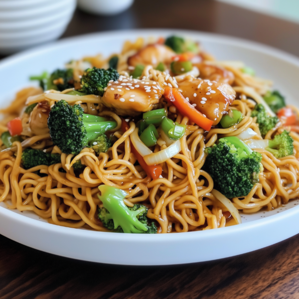 Kip teriyaki met kruidige noodels
