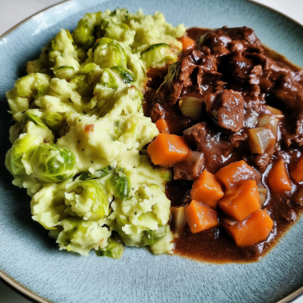 Spruitjes stamppot met boeuf bourguignon!