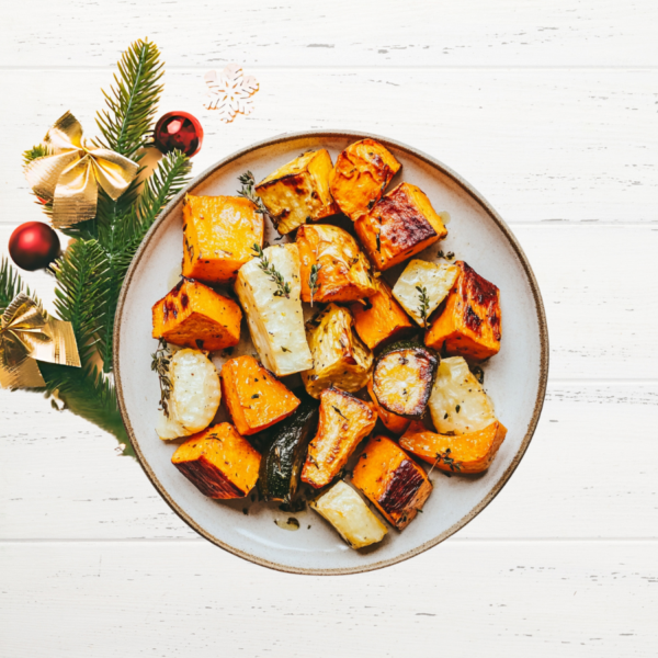 Kerst bijgerecht: vergeten groenten: geroosterde pompoen, pastinaak en knolselderij!