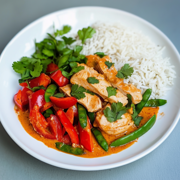 Rode curry met kiphaasjes en Oosterse groente!
