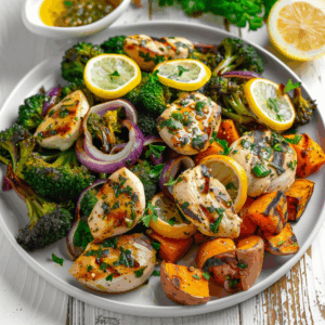 Chimichurri van kip en gegrilde groenten!