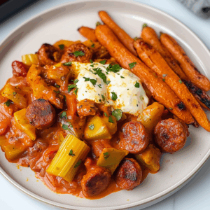 Nieuw: BBQ groentestoof met chorizo & mozarella (koolhydraatarm)