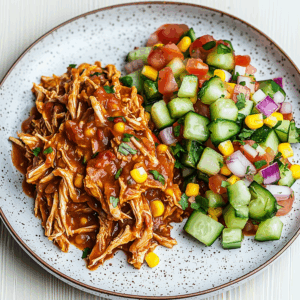Nieuw: Mexicaanse pulled chicken met frisse salade!