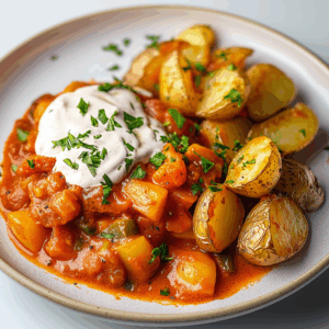Nieuw: BBQ aardappels met tomaat, paprika & mozarella (vega)