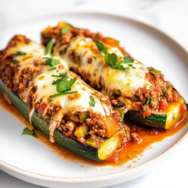 Gevulde courgettes met de heerlijke Italiaanse tomatensaus (koolhydraatarm&vega)