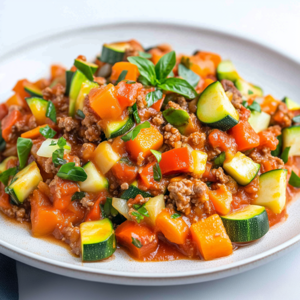 Courgette pasta met bolognesesaus (koolhydraatarm)