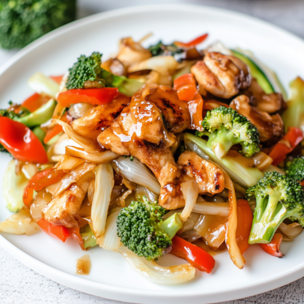 Kip teriyaki met kruidige groentenoodels (koolhydraatarm)
